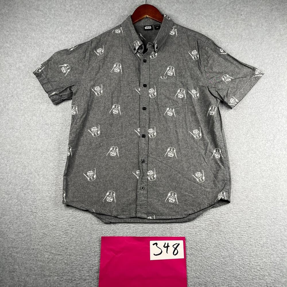 Star Wars Darth Vader All Over Print Shirt Medium Button Up Short Sleeve Mens